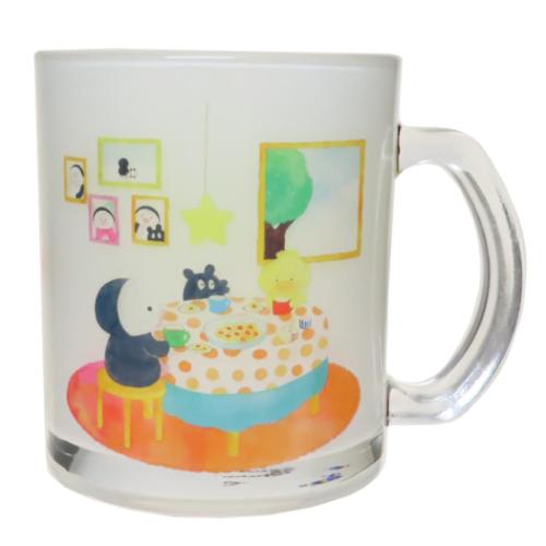 ゆめぎんこう マグカップ ガラスマグカップ おきゃくさま 絵本キャラクター グッズ