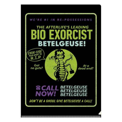 ビートルジュース ビートルジュース クリアフォルダー チラシ付きクリアファイル A4シングル 映画キャラクター グッズ メール便可