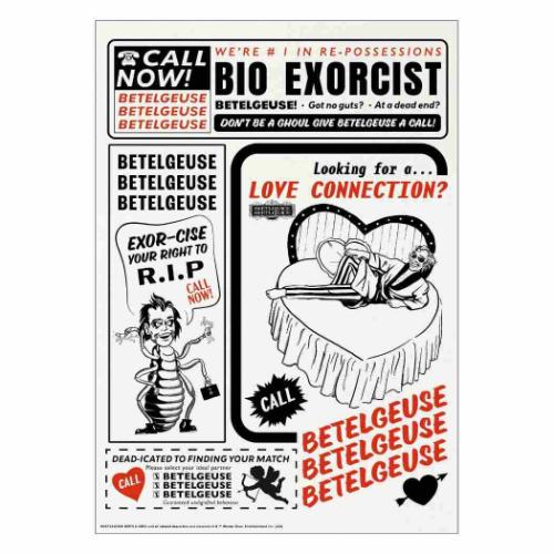 ビートルジュース ビートルジュース クリアフォルダー チラシ付きクリアファイル A4シングル 映画キャラクター グッズ メール便可