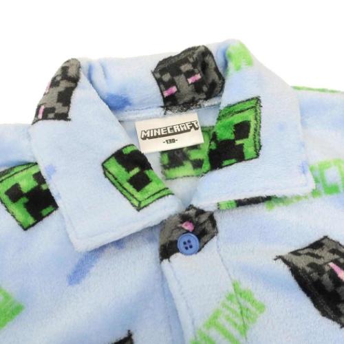 マインクラフト キッズファッション 総柄長袖ニットシャツ サックス Minecraft ゲームキャラクター グッズ