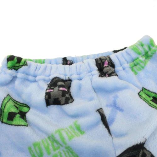 マインクラフト キッズファッション 総柄長袖ニットシャツ サックス Minecraft ゲームキャラクター グッズ