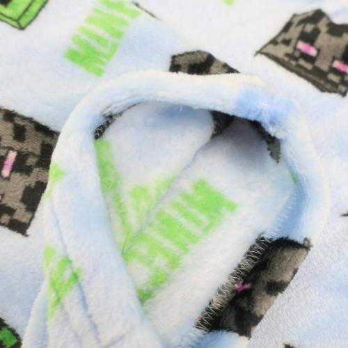 マインクラフト キッズファッション 総柄長袖ニットシャツ サックス Minecraft ゲームキャラクター グッズ