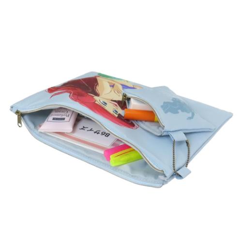 リトルマーメイド フラットポーチ 2連ポーチ アリエル ディズニープリンセス キャラクター グッズ メール便可