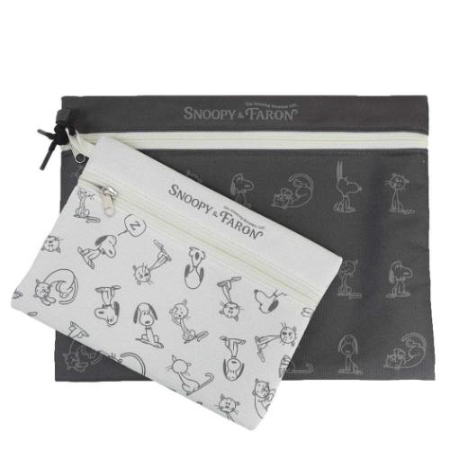 スヌーピー ミニポーチ 2Pステーショナリーポーチ スヌーピー＆ファーロン ピーナッツ キャラクター グッズ メール便可