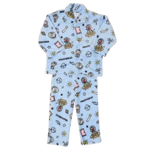 アイムドラえもん キッズファッション 総柄長袖ニットシャツ サックス サンリオ アニメキャラクター グッズ