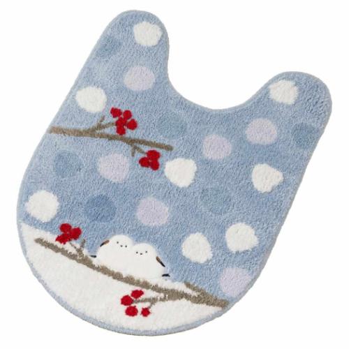 シマエナガちゃん トイレ用品 ロング トイレマット ブルー かわいい グッズ