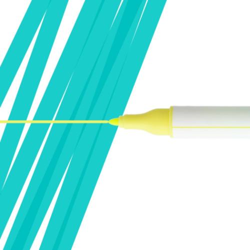 マーカーペン 重ね書きマーカー DECOT3 アクアブルーxイエロー かわいい グッズ メール便可