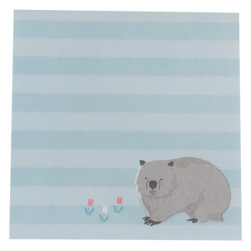 アニマル百貨店 メモ帳 メモパッド スクエア ウォンバット どうぶつ 伝言 事務用品 グッズ メール便可