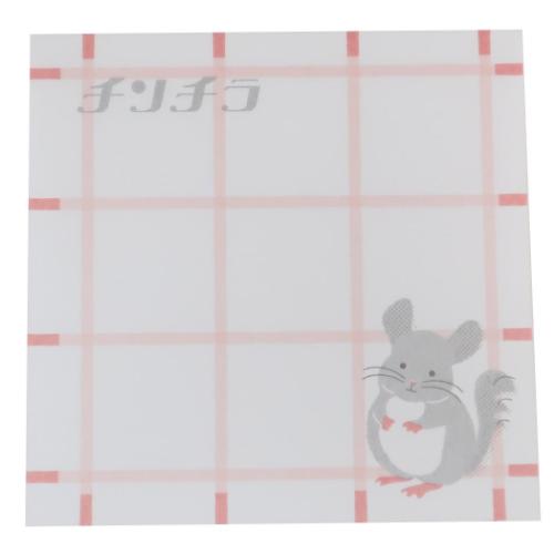 アニマル百貨店 メモ帳 メモパッド スクエア チンチラ どうぶつ 伝言 事務用品 グッズ メール便可