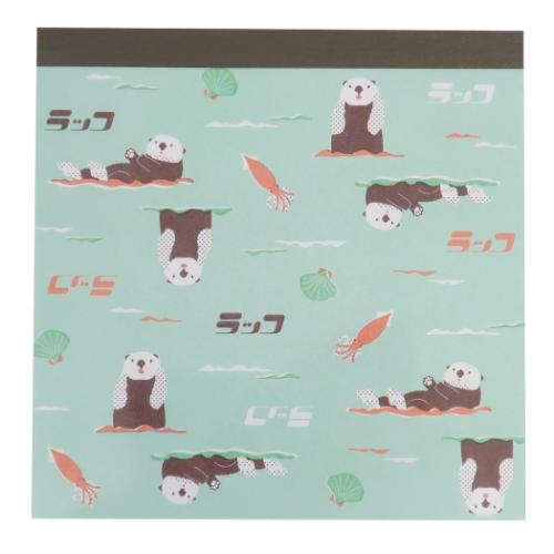 アニマル百貨店 メモ帳 メモパッド スクエア ラッコ どうぶつ 伝言 事務用品 グッズ メール便可