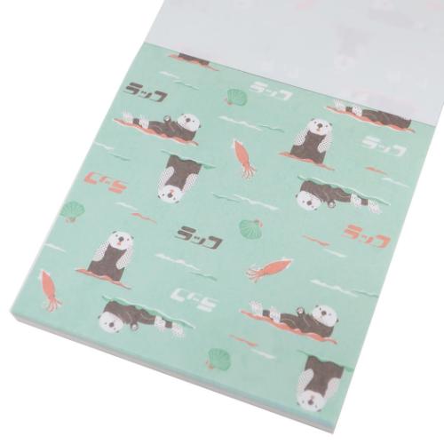 アニマル百貨店 メモ帳 メモパッド スクエア ラッコ どうぶつ 伝言 事務用品 グッズ メール便可