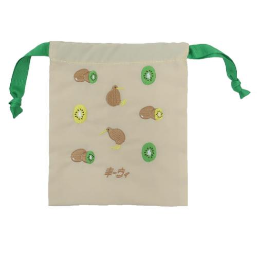 アニマル百貨店 巾着袋 刺繍巾着 キーウィ どうぶつ 小物入れ グッズ メール便可