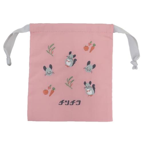 アニマル百貨店 巾着袋 刺繍巾着 チンチラ どうぶつ 小物入れ グッズ メール便可