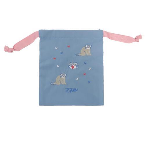 アニマル百貨店 巾着袋 刺繍巾着 マヌルネコ どうぶつ 小物入れ グッズ メール便可