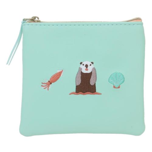 アニマル百貨店 ミニポーチ ミニフラットポーチ ラッコ どうぶつ かわいい グッズ メール便可