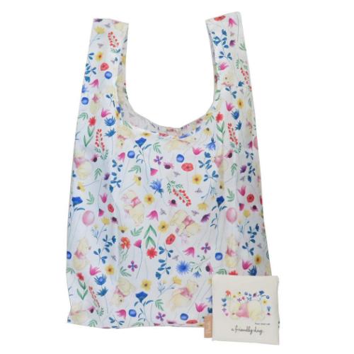 くまのプーさん ショッピングバッグ エコバッグ ハピネスフラワーデイ ディズニー キャラクター グッズ メール便可