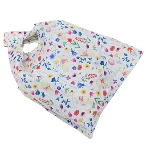 くまのプーさん ショッピングバッグ エコバッグ ハピネスフラワーデイ ディズニー キャラクター グッズ メール便可