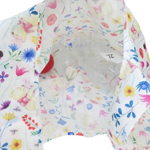 くまのプーさん ショッピングバッグ エコバッグ ハピネスフラワーデイ ディズニー キャラクター グッズ メール便可