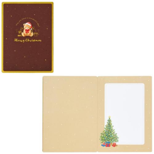 CHRISTMAS グリーティングカード クリスマスカード JX2-4 テディベア メッセージカード グッズ メール便可