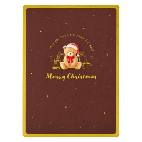 CHRISTMAS グリーティングカード クリスマスカード JX2-4 テディベア メッセージカード グッズ メール便可