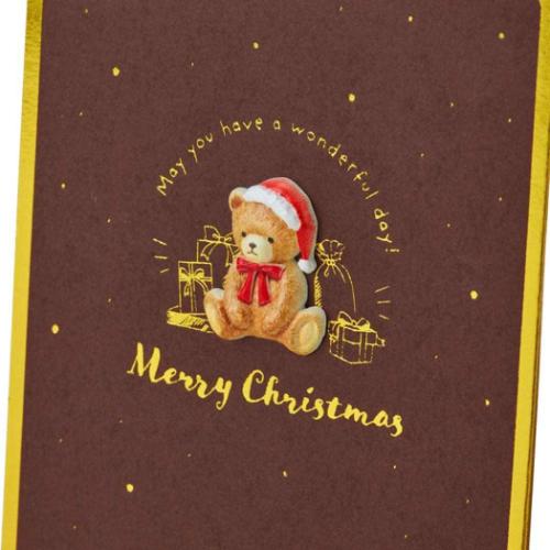 CHRISTMAS グリーティングカード クリスマスカード JX2-4 テディベア メッセージカード グッズ メール便可