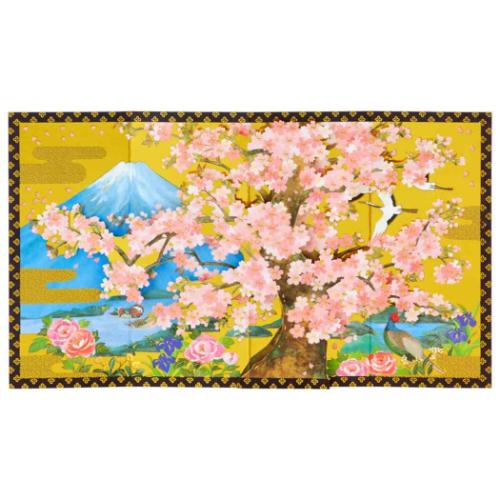 グリーティングカード ワフウ JXJ28-4 和風クリスマス 桜びょうぶ ポップアップ グッズ メール便可