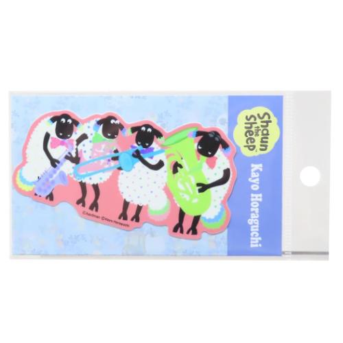 ひつじのショーンxホラグチカヨ ダイカットシール ダイカットステッカー 管楽器 キャラクター グッズ メール便可