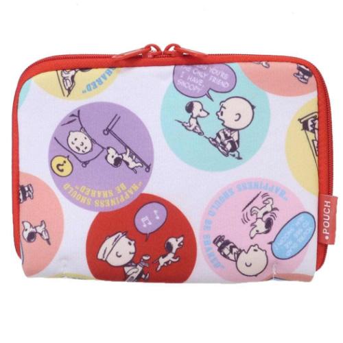 スヌーピー タオルポーチ どっとポーチ ショート 75th総柄 BD ピーナッツ キャラクター グッズ メール便可