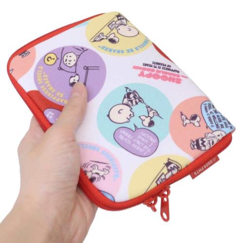 スヌーピー タオルポーチ どっとポーチ ショート 75th総柄 BD ピーナッツ キャラクター グッズ メール便可