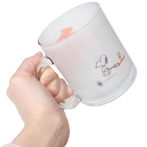 スヌーピー マグカップ ガラスマグ ペイント ピーナッツ75th ピーナッツ キャラクター グッズ