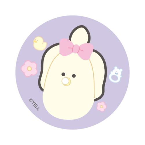 つぶらな瞳の仲間達 カンバッジ まじかる百貨店缶バッジ カキパープル かわいい グッズ メール便可