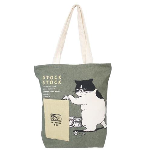 トートバッグ 前ポケットトートバッグ マツネコ ねこ 手提げかばん グッズ