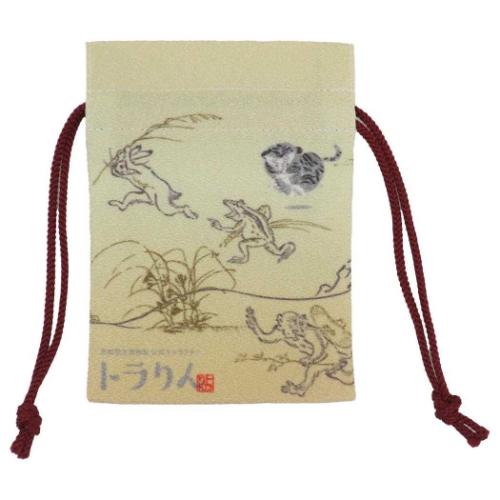 鳥獣戯画Xトラりん ミニ巾着袋 豆巾着 GO キャラクター グッズ