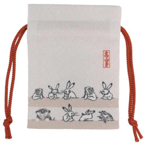 鳥獣戯画Xトラりん ミニ巾着袋 豆巾着 PK キャラクター グッズ メール便可