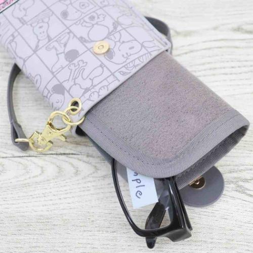 スヌーピー 眼鏡ケース フラットメガネポーチ ブロックパターン ピーナッツ キャラクター グッズ