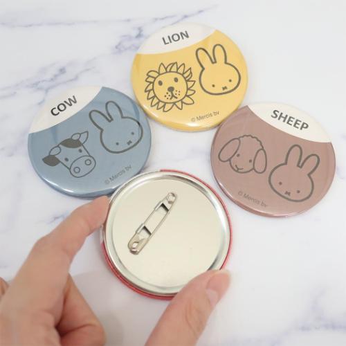 ミッフィー 缶バッジ カンバッジ MIFFY ＆ ANIMALS COW ディックブルーナ 絵本キャラクター グッズ メール便可