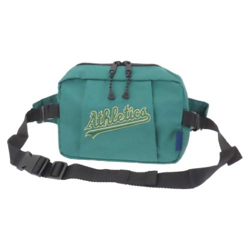 MLB ボディバッグ ウエストバッグ アスレチックス GREEN コンパクト シンプル グッズ メール便可