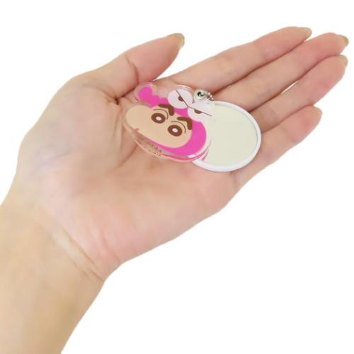 クレヨンしんちゃん 手鏡 スライドミラーS ワニ山さんしんちゃん アニメキャラクター グッズ メール便可