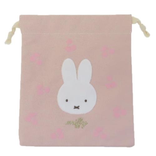 ミッフィー 巾着袋 きんちゃくポーチ チェリーフルールシリーズ PK ディックブルーナ 絵本キャラクター グッズ メール便可