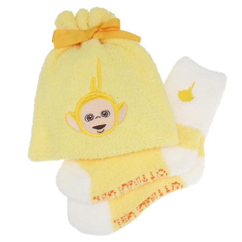 テレタビーズ もこもこソックス もこもこ靴下in巾着 ラーラ フェイス キャラクター グッズ