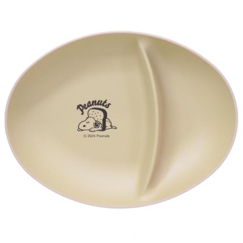 スヌーピー 中皿 オーバルプレート仕切り付き パンとスヌーピー ピーナッツ キャラクター グッズ