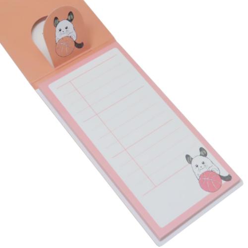 いわさきゆうし 付箋 立つふせん バスケがしたいチンチラ 三分割罫線 かわいい グッズ メール便可