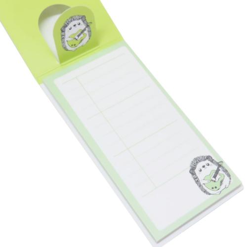 いわさきゆうし 付箋 立つふせん バンド好きのハリネズミ 三分割罫線 かわいい グッズ メール便可