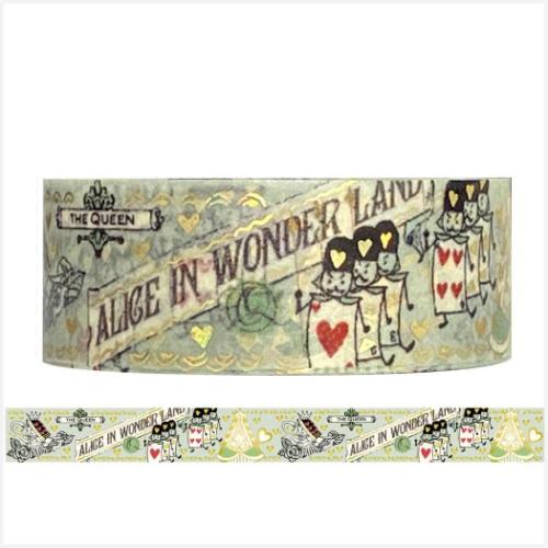 不思議なアリス マスキングテープ きらぴかマスキングテープ 15mm ハートの女王 デコレーション 手帳デコ グッズ メール便可