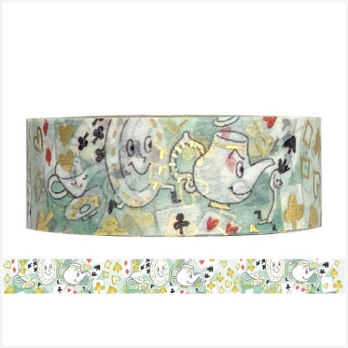 不思議なアリス マスキングテープ きらぴかマスキングテープ 15mm ピクニック デコレーション 手帳デコ グッズ メール便可