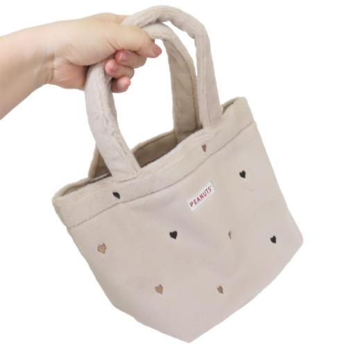 スヌーピー ミニバッグ トートバッグ ボアハート ピーナッツ キャラクター グッズ