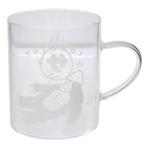 ごリラックス マグカップ ととのい耐熱グラスマグ ホワイト 耐熱 ガラス グッズ