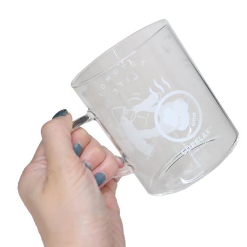 ごリラックス マグカップ ととのい耐熱グラスマグ ホワイト 耐熱 ガラス グッズ