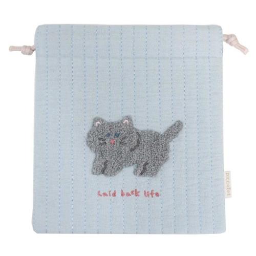 ピッコロット 巾着袋 きんちゃくポーチ ねこ かわいい グッズ メール便可