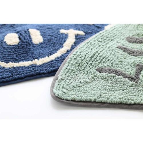 フロアマット マット セミサークル スマイル グレー LUCKY DAY インテリア雑貨 グッズ